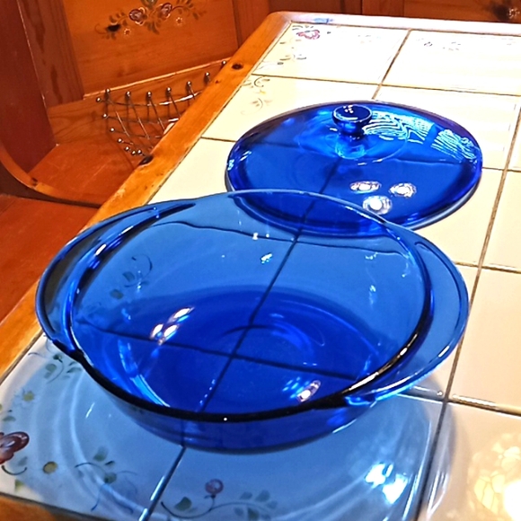 Anchor Hocking Cobalt Blue 2 Quart, 9" Round Covered Lid Casserole Dish. Colbat. - Picture 3 of 13